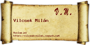 Vilcsek Milán névjegykártya