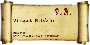 Vilcsek Milán névjegykártya