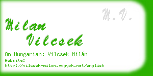 milan vilcsek business card